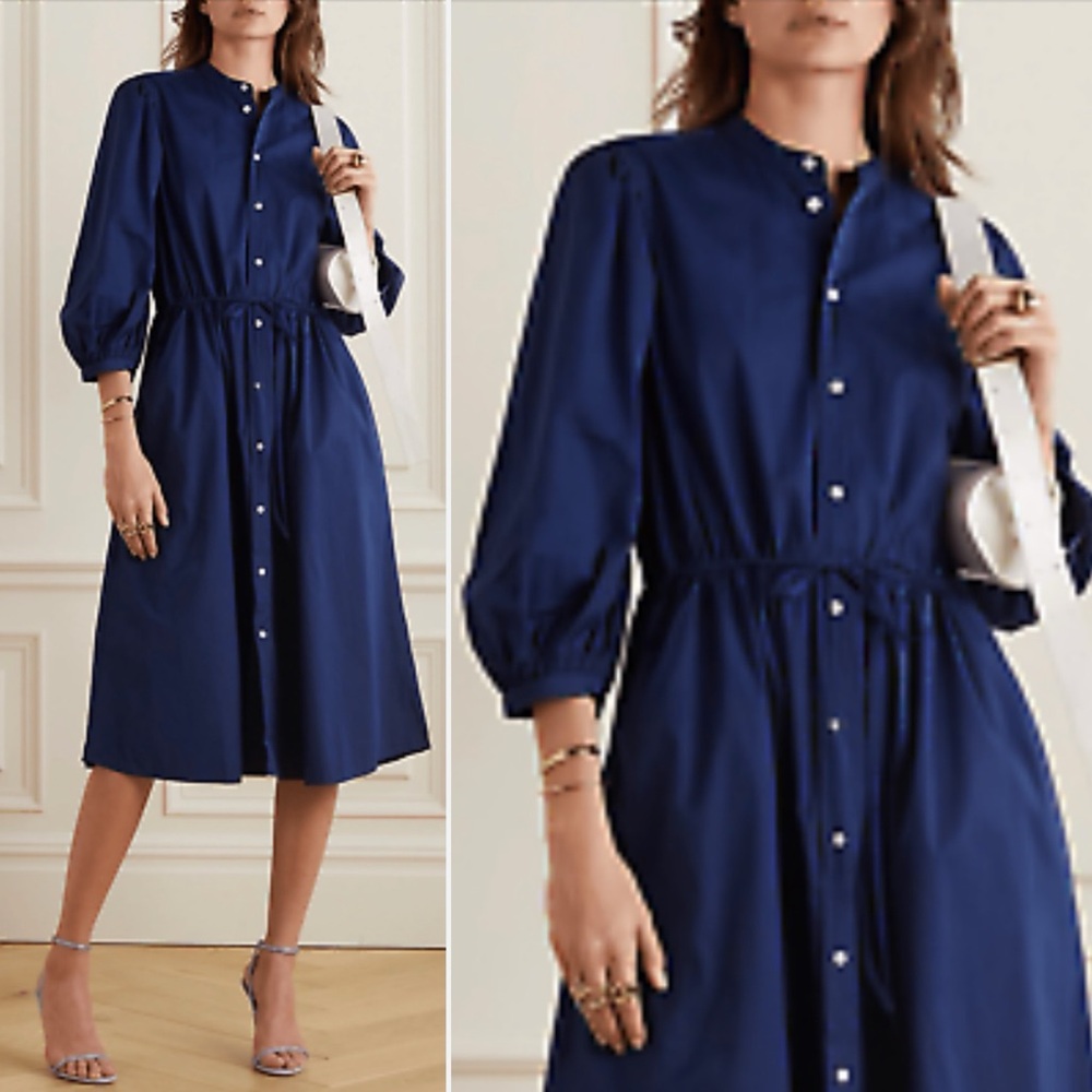 Cotton Broadcloth Dress
Polo Ralph Lauren shirt Dress Size 6 Navy Blue
